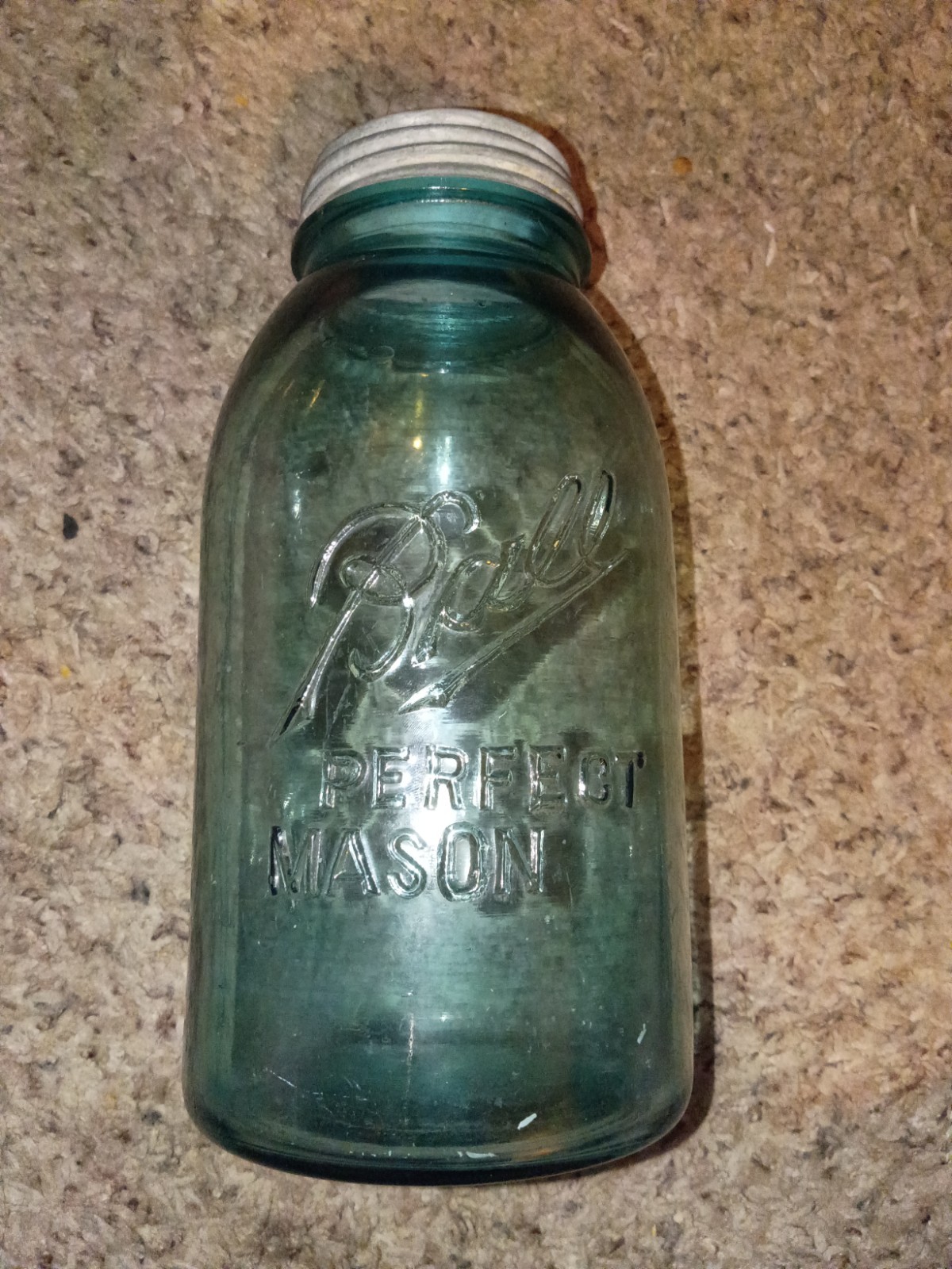 Vintage Blue Ball Perfect #5 Mason Jar 2 Quart w/ Zinc Lid 1923-1933 errorS