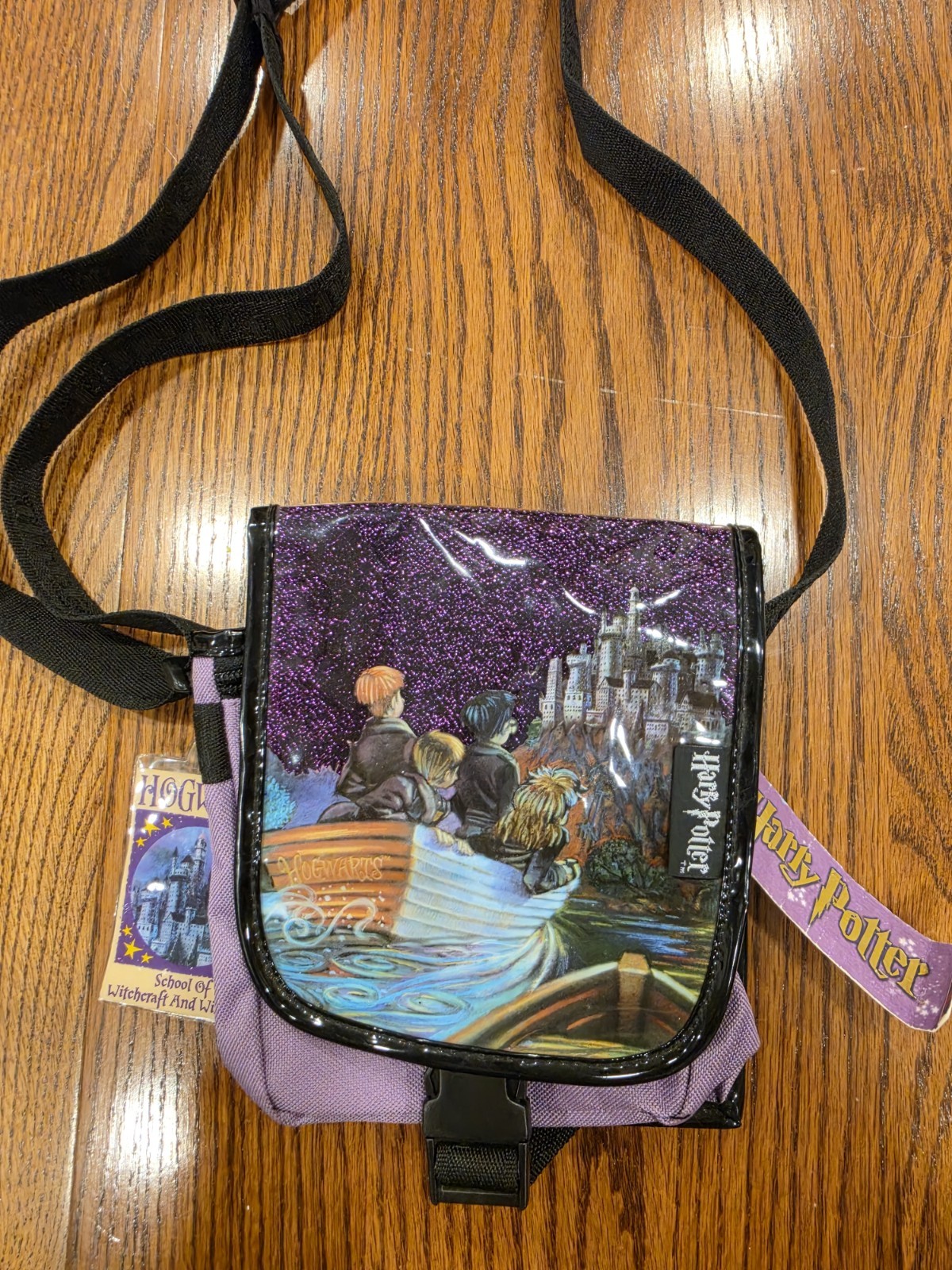 Vintage NWT Y2K Harry Potter Journey to Hogwarts Glitter Crossbody Wizard