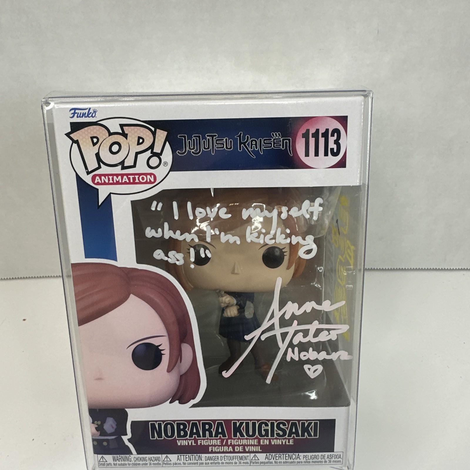 Anne Yatco Signed Quote Nobara Kugisaki Funko Pop 1113 Jujutsu Kaisen Protector