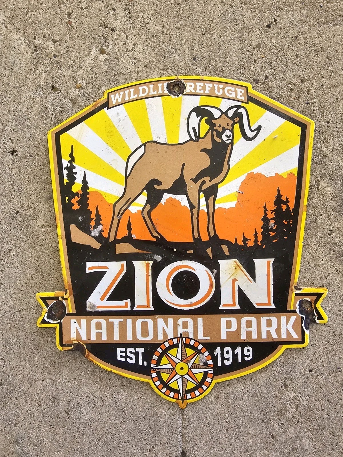 VINTAGE UTAH ZION PARK NATIONAL WILDLIFE PORCELAIN ENAMEL SIGN 10 VINTAGE UTAH ZION PARK NATIONAL WILDLIFE PORCELAIN ENAMEL SIGN 10