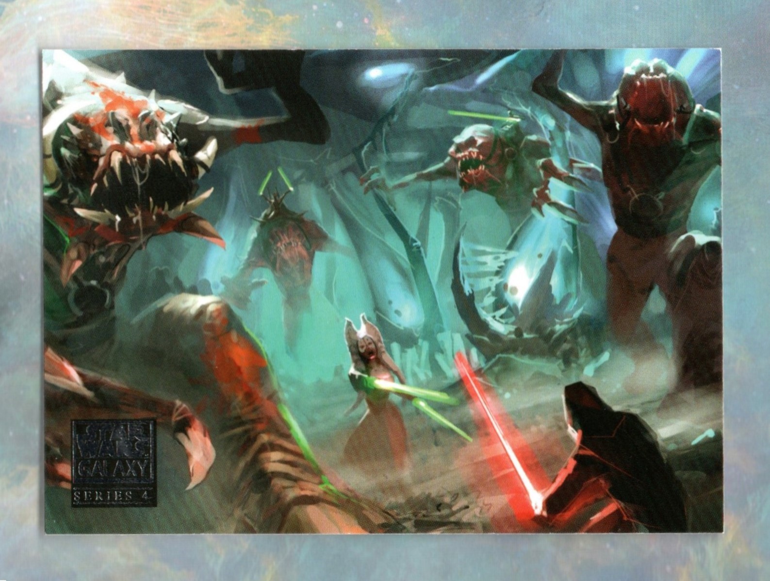 2009 Topps Star Wars Galaxy Series 4 BASE Card #114 / OF RANCORS AND BANTHAS 2009 Topps Star Wars Galaxy Series 4 BASE Card #114 / OF RANCORS AND BANTHAS