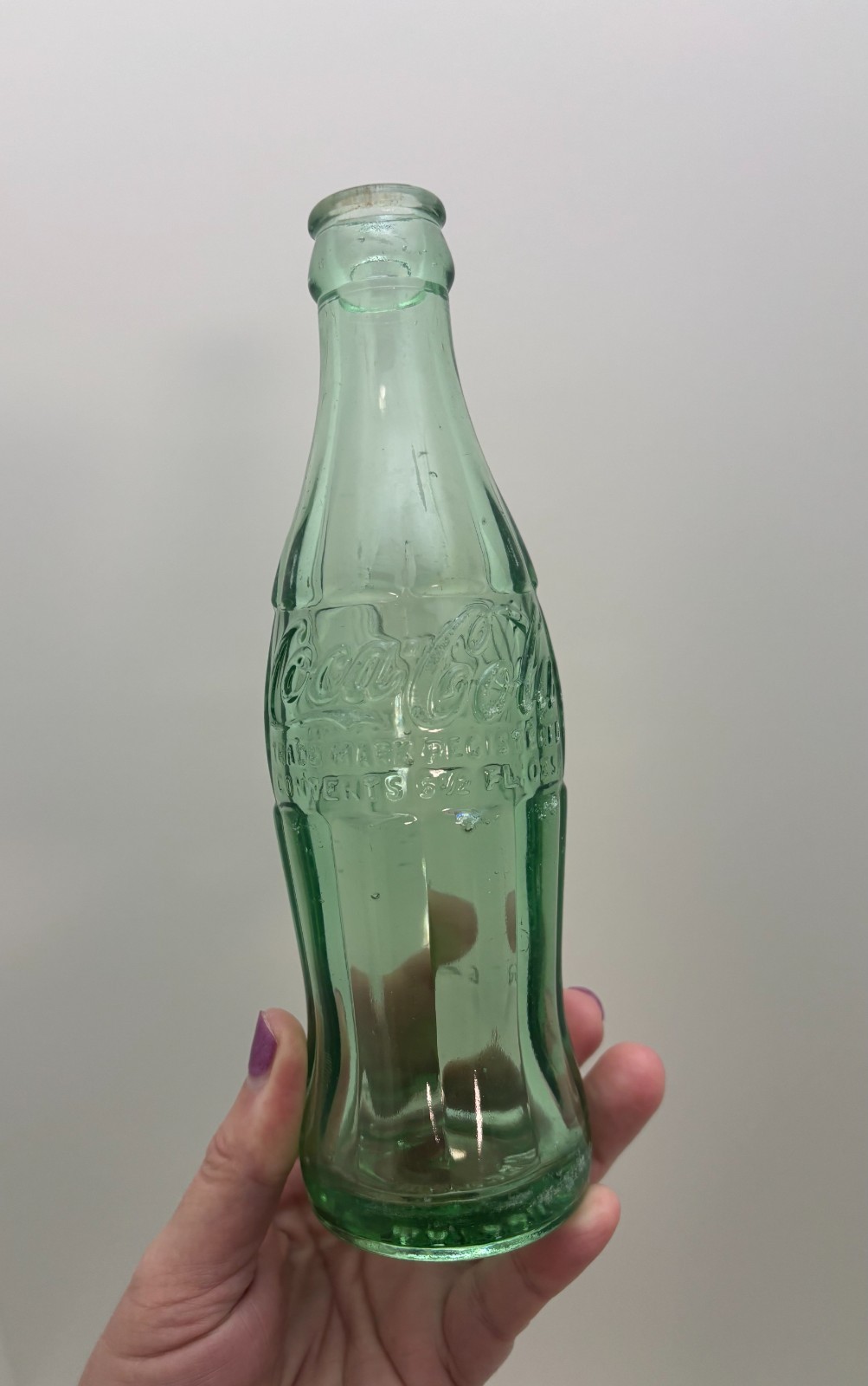 Vintage 6.5 oz Green Glass Coca-Cola Soda Bottle Mayodan NC North Carolina