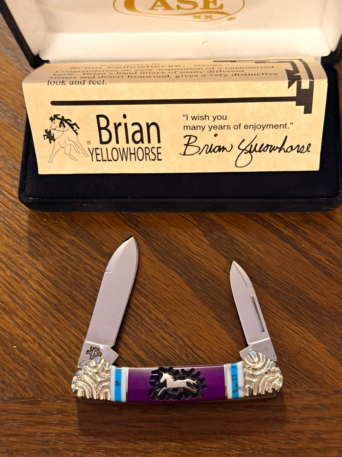 2003 Case XX 2132 Butterbean Brian Yellowhorse Silver Inlay #100 of 100.