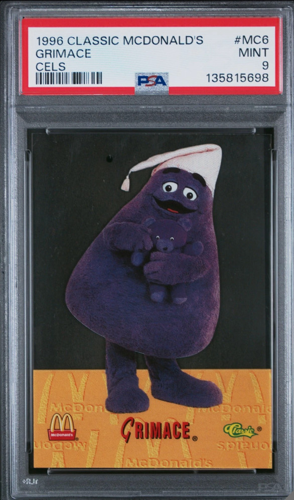 1996 CLASSIC MCDONALD\'S CELS #MC6 GRIMACE PSA 9 1996 CLASSIC MCDONALD\'S CELS #MC6 GRIMACE PSA 9