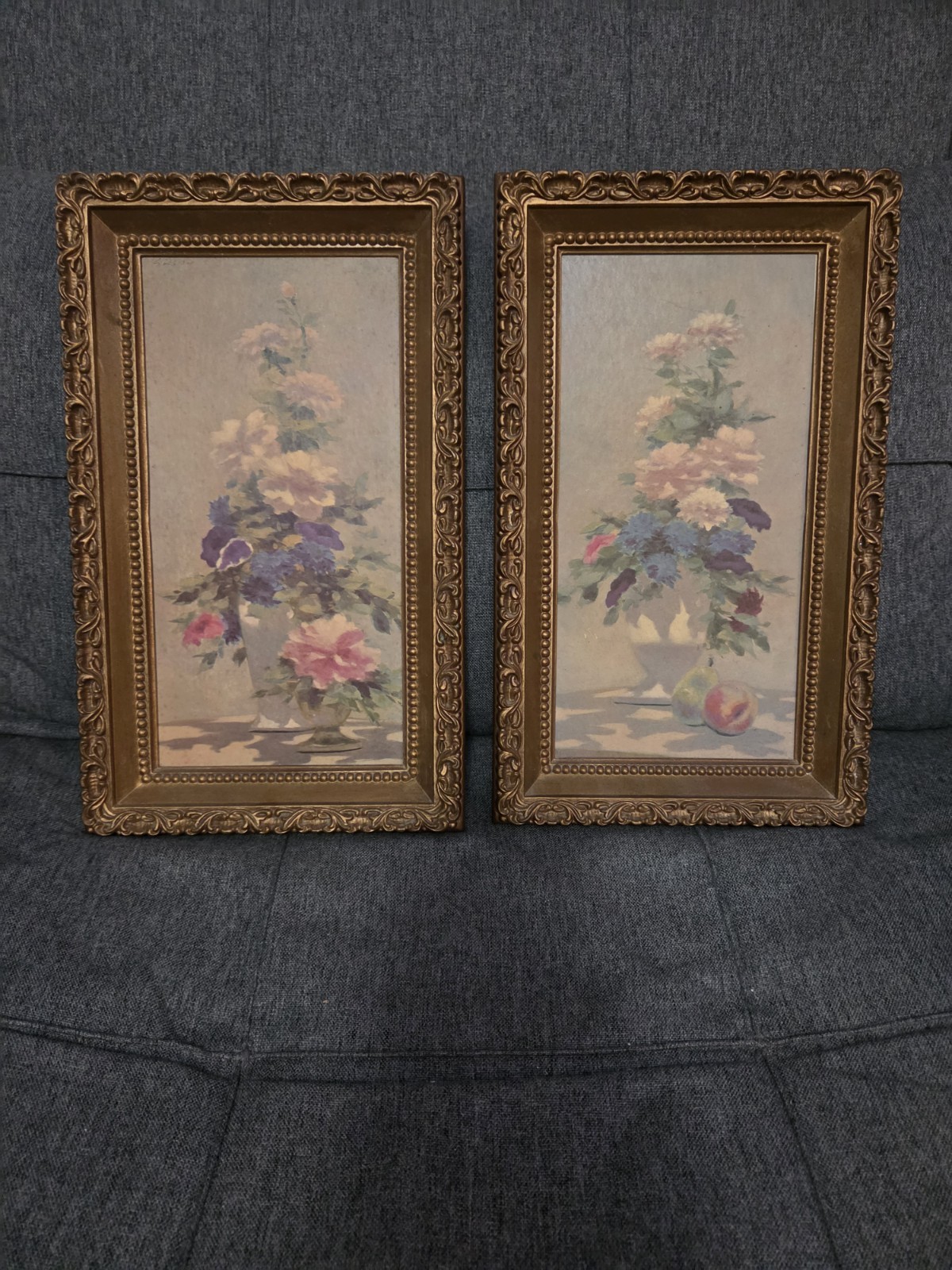 Vtg Truart Wall Hangings Regency Floral Vases Gold Pair Plastic Lightweight 9x15 Vtg Truart Wall Hangings Regency Floral Vases Gold Pair Plastic Lightweight 9x15