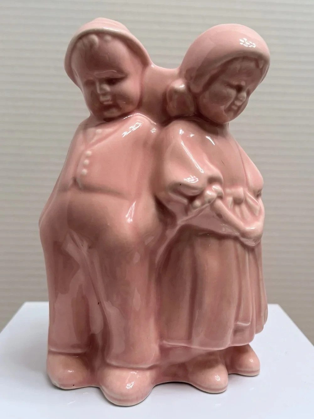 VTG Cameron Clay Pink Ceramic Dutch Boy & Girl Planter 1950s Mid Century VTG Cameron Clay Pink Ceramic Dutch Boy & Girl Planter 1950s Mid Century