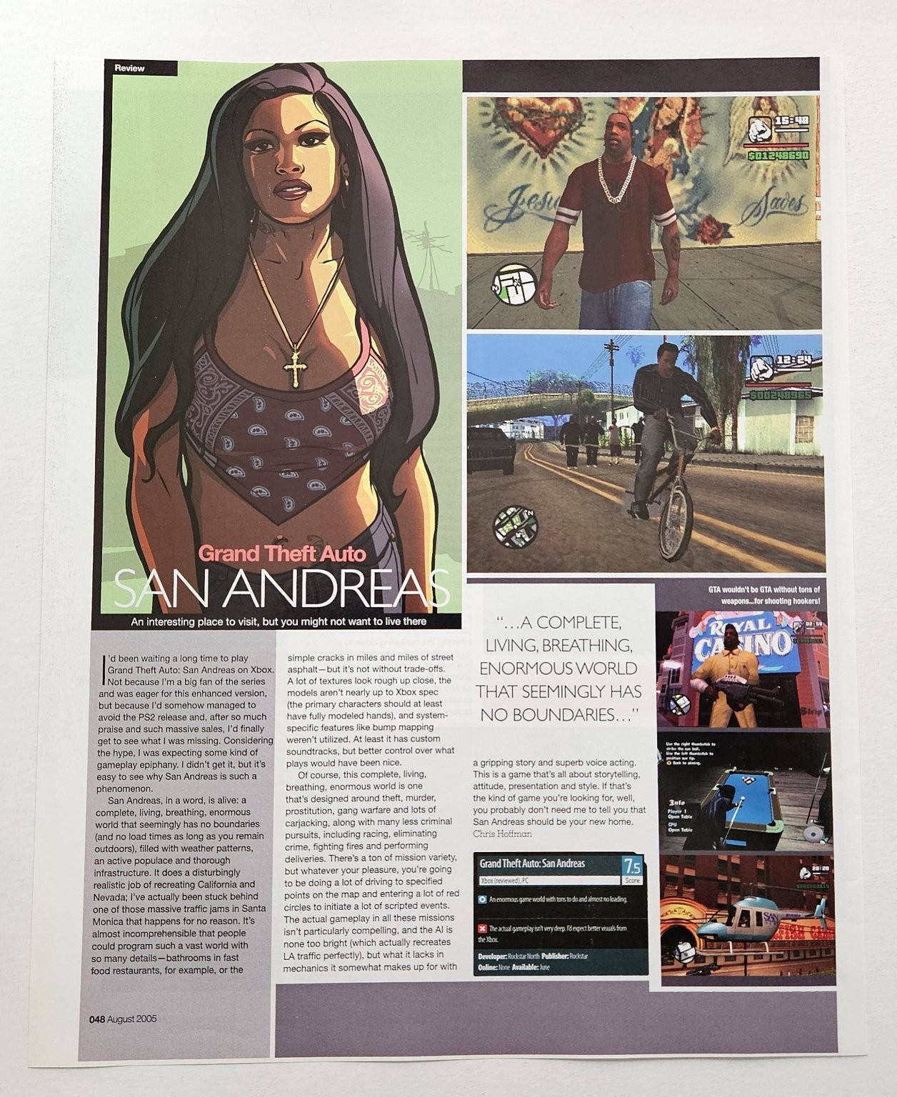 Rockstar Grand Theft Auto San Andreas 2005 Vintage Magazine Print Ad Review