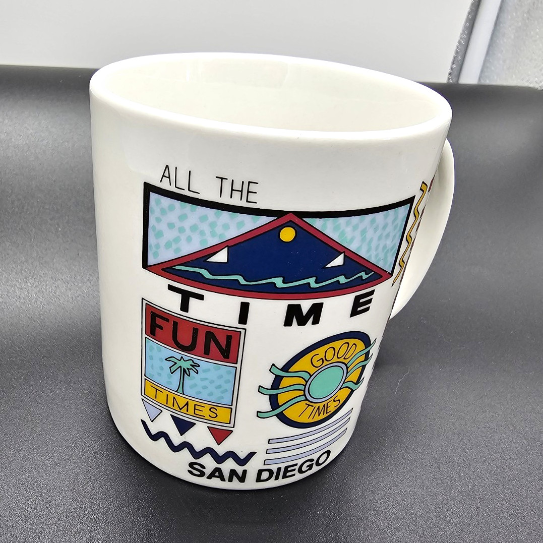 Vintage San Diego California Souvenir Coffee Mug Fun Times Retro Memphis Style Vintage San Diego California Souvenir Coffee Mug Fun Times Retro Memphis Style