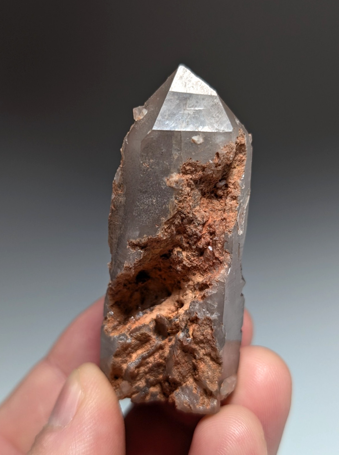 Smoky Growth Interference Quartz Crystal Point, Montgomery County, Arkansas Smoky Growth Interference Quartz Crystal Point, Montgomery County, Arkansas
