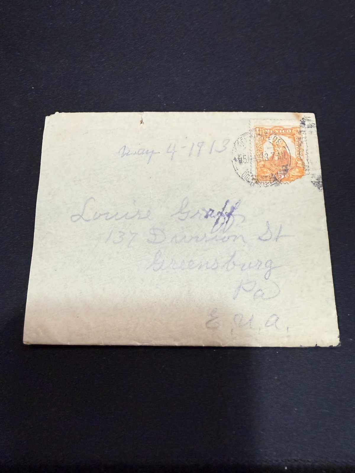 1913 Mexican Revolution Letter & Cover Tampico Railroad Rebels USS Virginia 1913 Mexican Revolution Letter & Cover Tampico Railroad Rebels USS Virginia