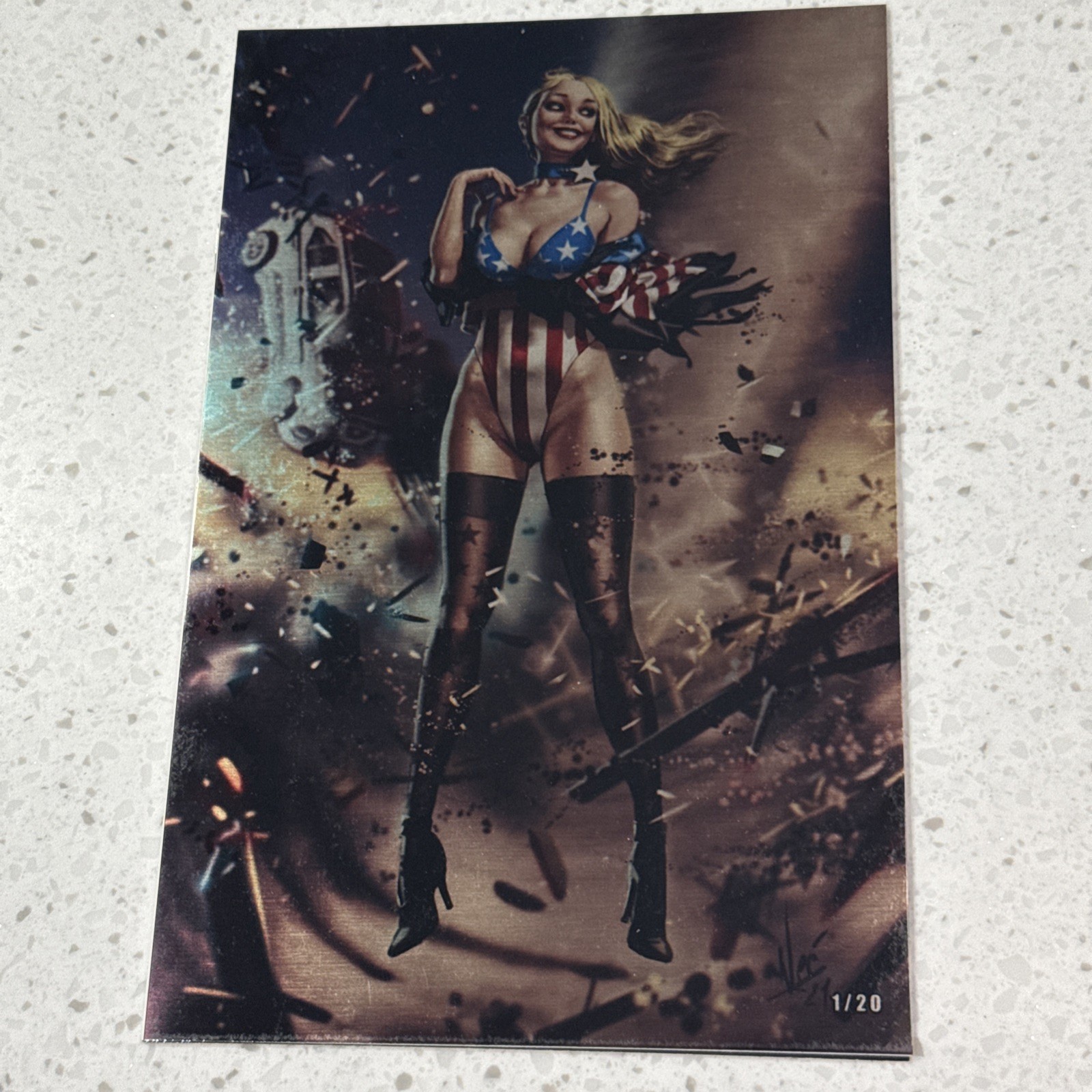 VALKYRIE SAVIORS KEY OF STORMS #1 - METAL #1/20 Patriotika Virgin Metal - NM VALKYRIE SAVIORS KEY OF STORMS #1 - METAL #1/20 Patriotika Virgin Metal - NM