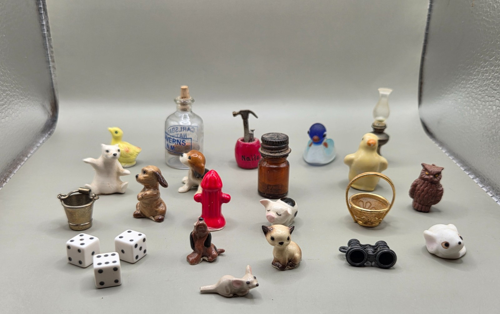 Vintage 23-Piece Miniature Figurine Lot Majong