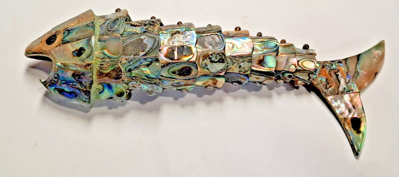 Vintage Articulated Abalone Fish Bottle Opener 6.75\