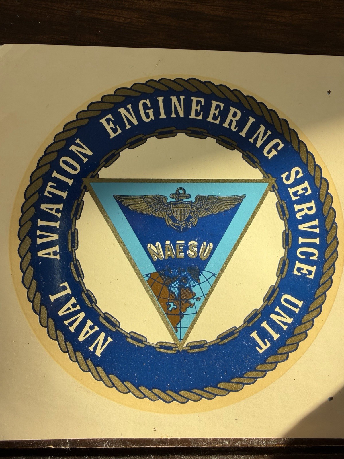 Vintage US Navy NAESU Naval Aviation Engineering Service Unit Decal Sticker