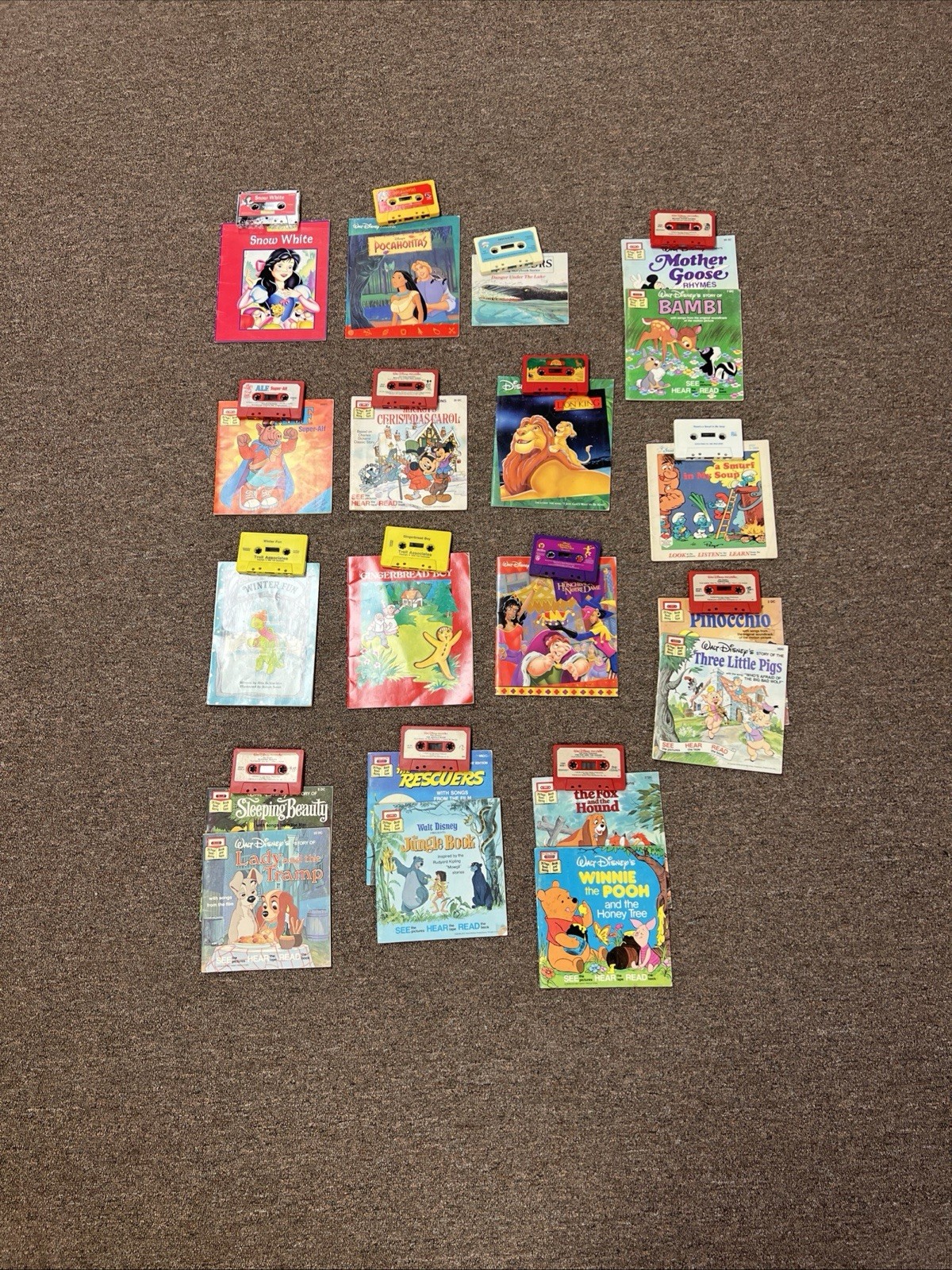Lot 20 Vintage Story Books W/ Cassettes + Extra Misc Books (2) & Tapes (7)