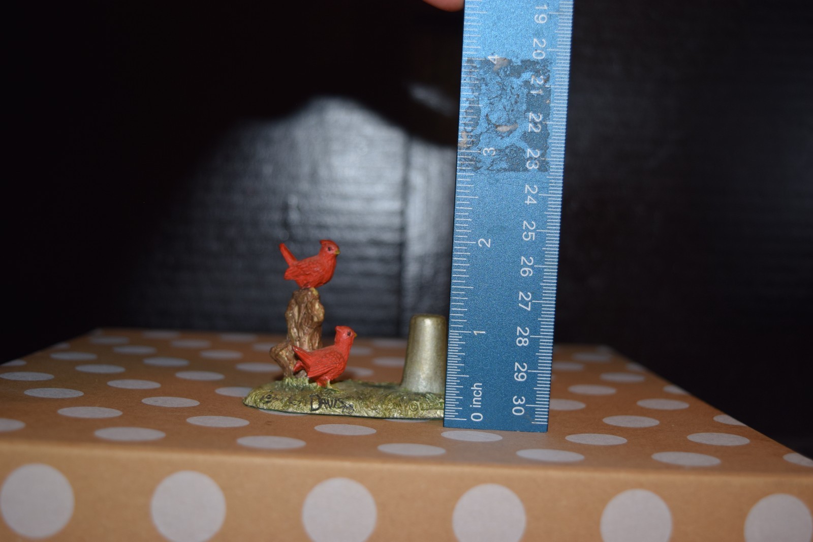 Schmid Border Fine Arts Cardinal Taper Candle Holder 1987 Davis Bird Figurine VT