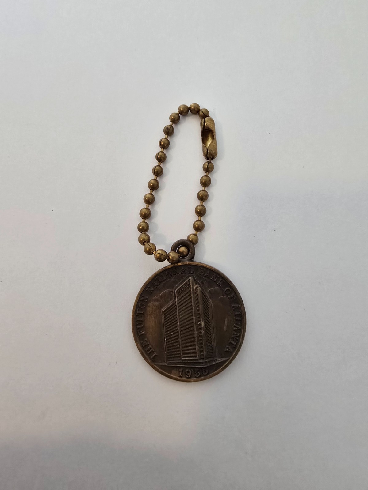 Vintage Atlanta Georgia Fulton National Bank Of Atlanta Brass Keychain 1955
