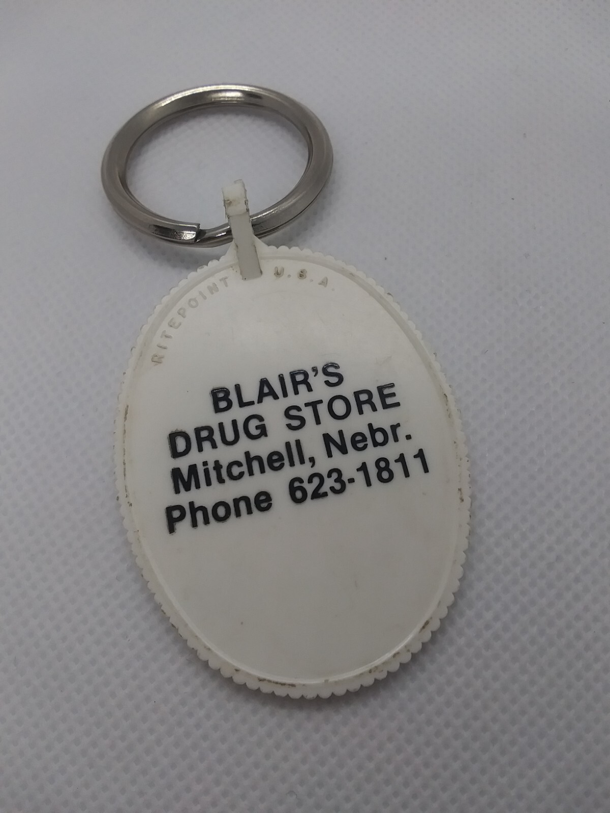 Vintage Blair\'s Drug Store Mitchell Nebraska Key Chain
