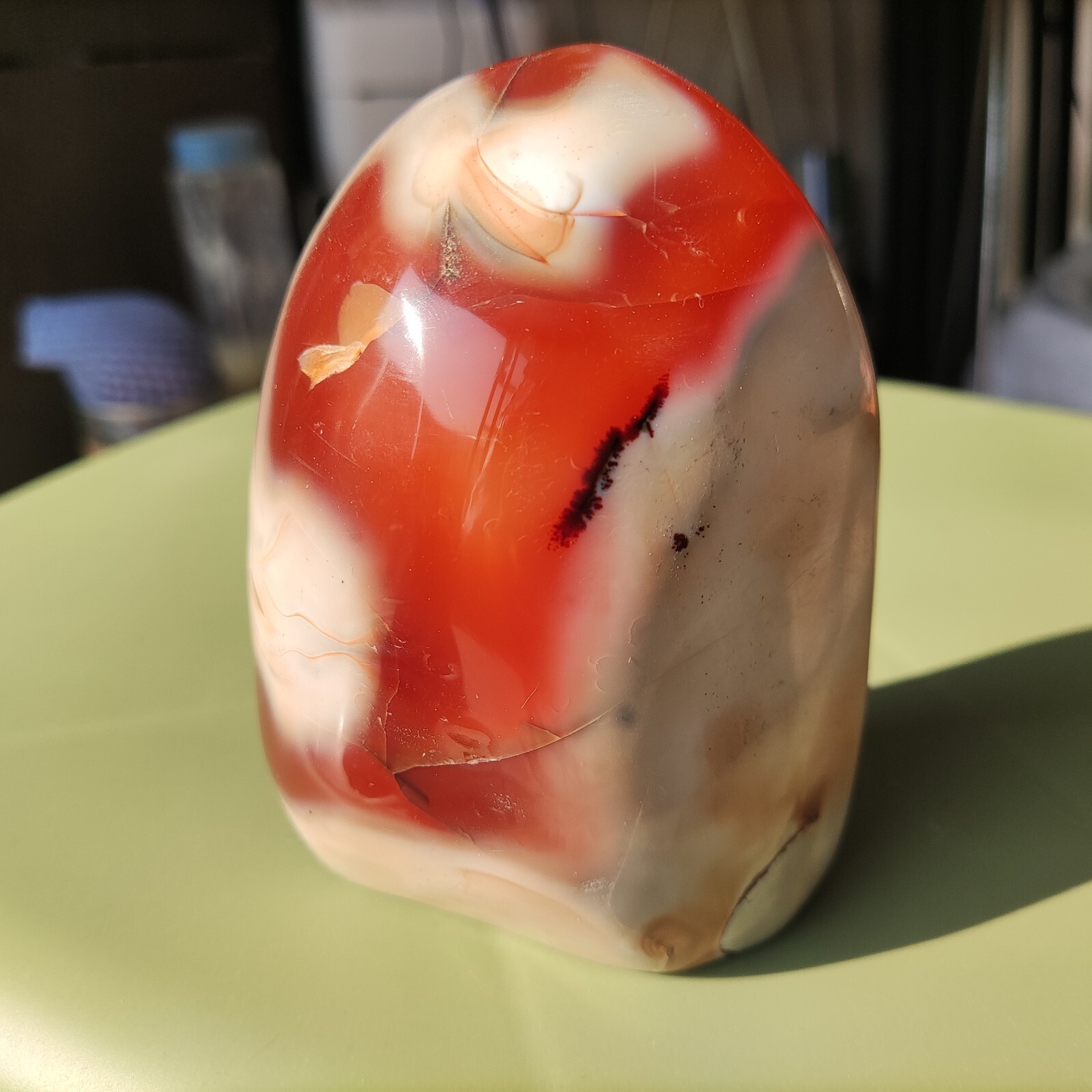 530g Natural Red Agate Crystal Healing Energy Stone B907