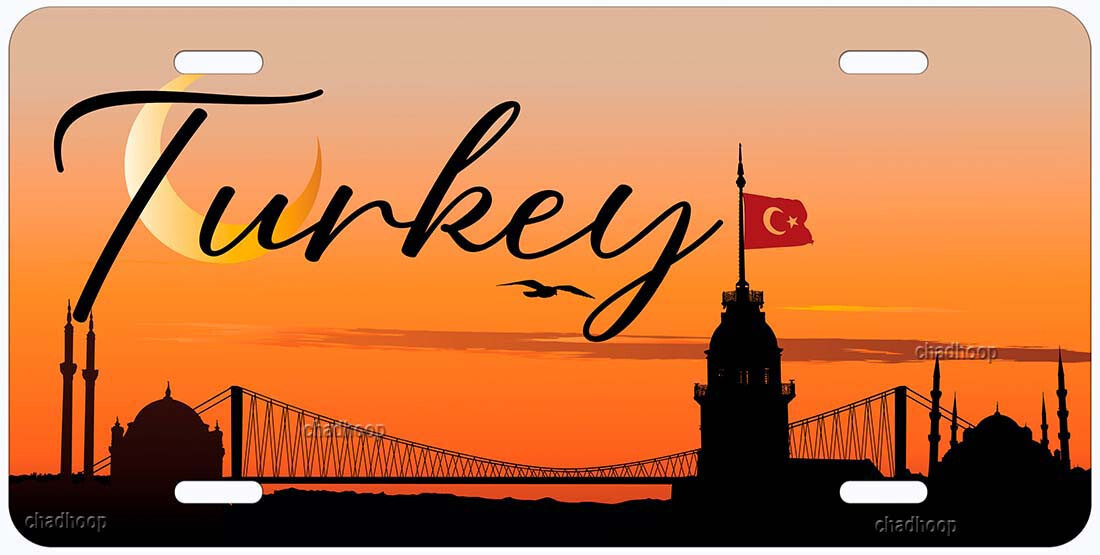 Turkey Istanbul Sunset Novelty Car License Plate