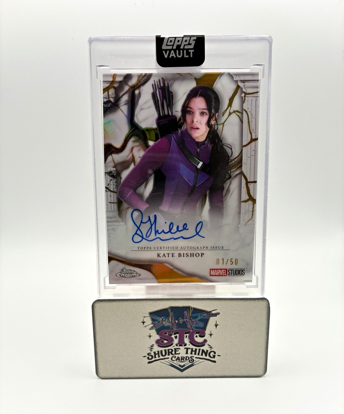 Topps Vault Chrome Marvel Hawkeye Kate Bishop Immortal Auto ALPHA 01/50