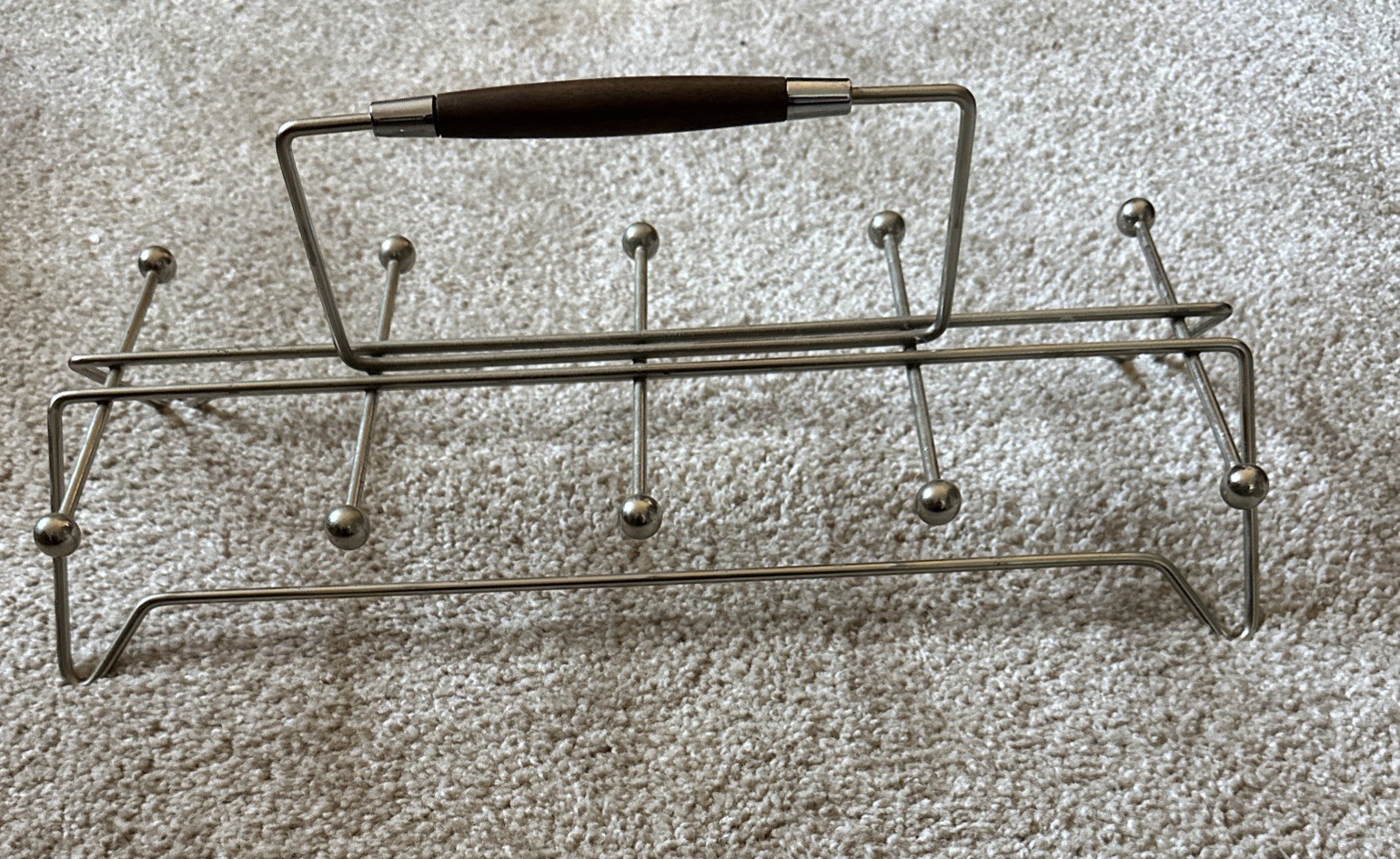 Vintage MCM Mid-Century Wire Metal Rack Caddy for 8 Beverage Glasses HOLDER ONLY