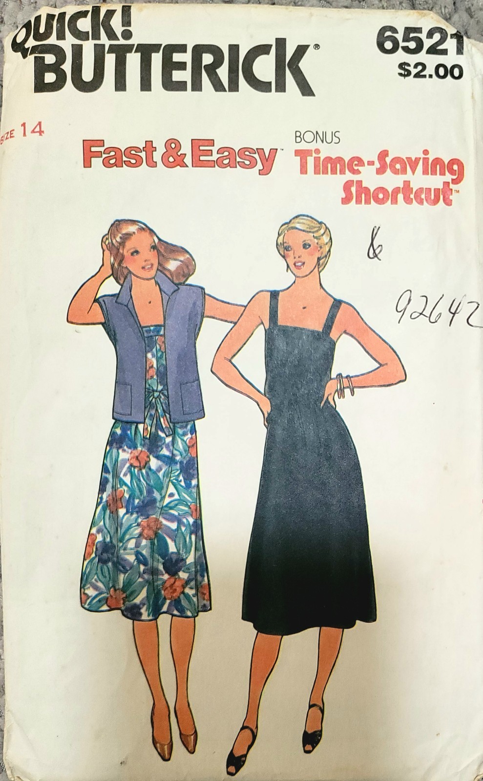 Vtg BUTTERICK 6521 PATTERN MISSES\' Crop JACKET & DRESS Sz 14 Cut Complete Easy