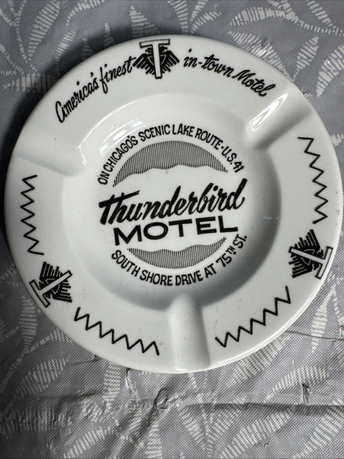 Vintage c1959 Thunderbird Motel Chicago IL South Shore US 41 Ashtray Opening Era
