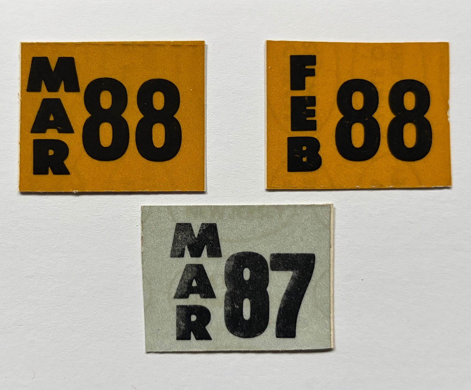 VINTAGE 1987 1988 NEW JERSEY LICENSE PLATE STICKERS COMMERCIAL TRUCK TRAILER BUS