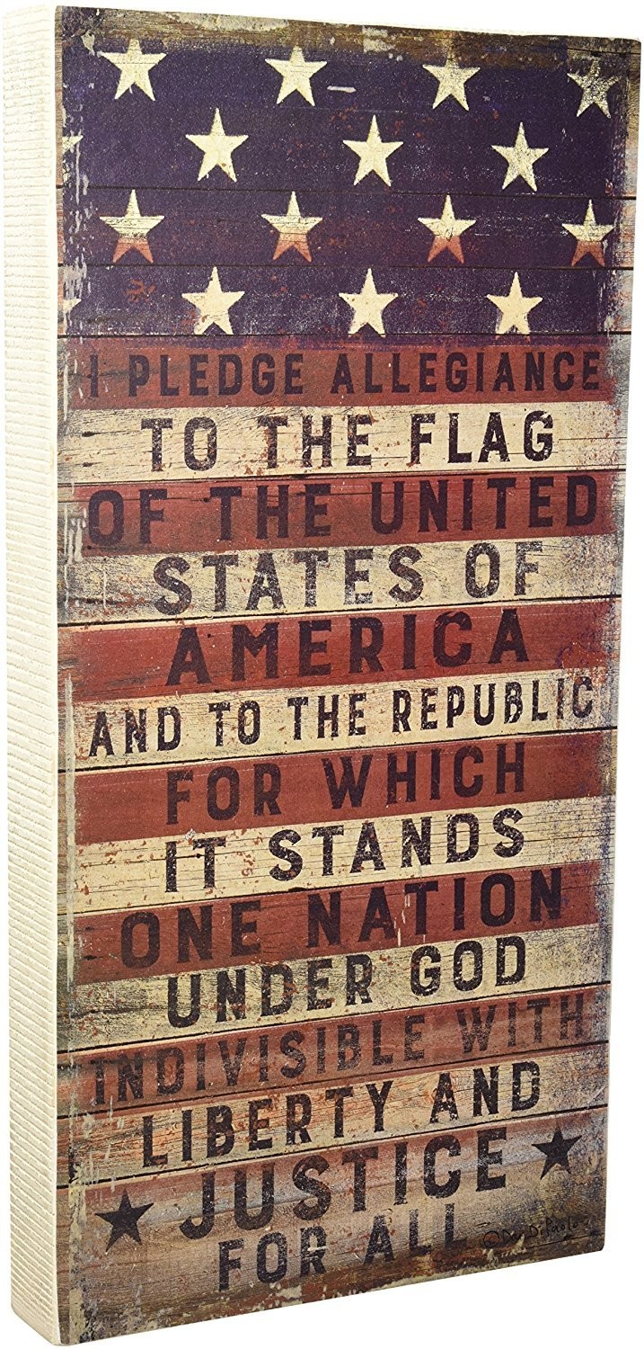 Primitives by Kathy 31558 Box Sign 9 x 18-Inches Pledge to The Flag Primitives by Kathy 31558 Box Sign 9 x 18-Inches Pledge to The Flag