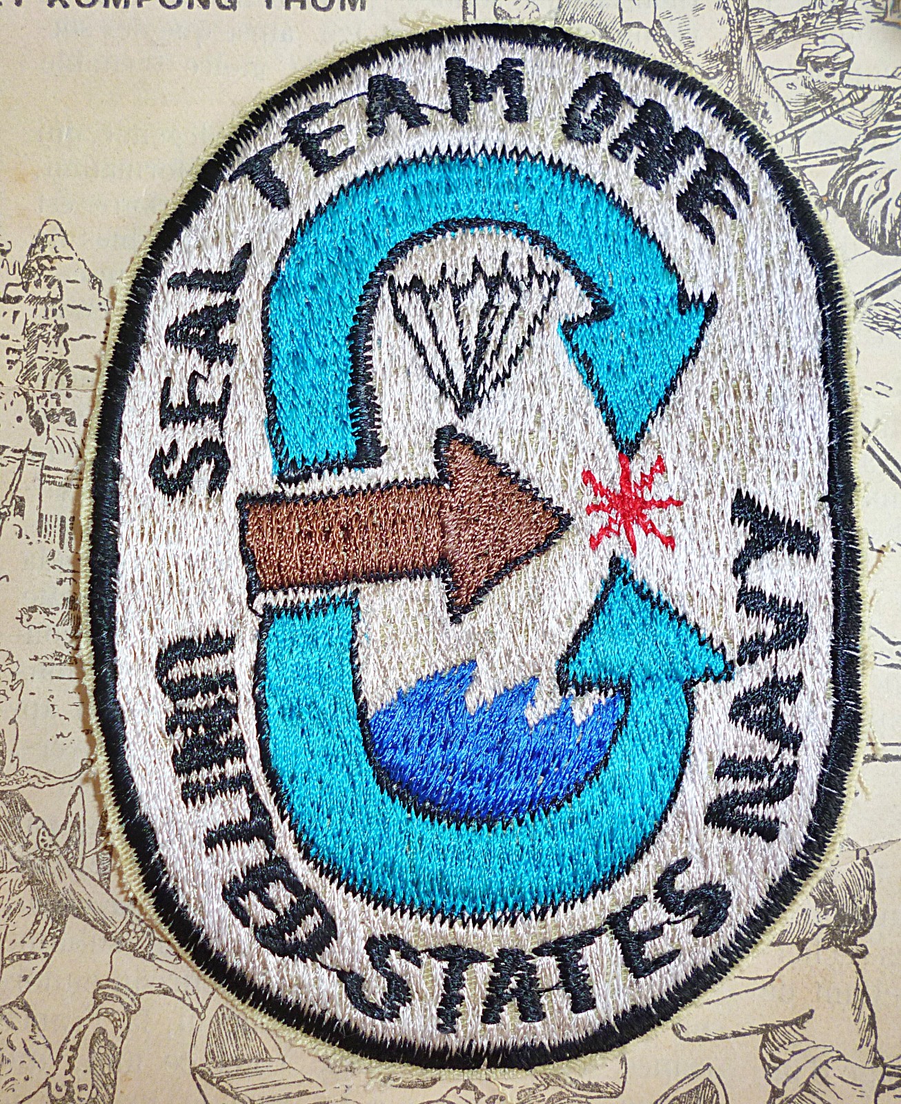 Rare Original Patch - SEAL TEAM 1 - US NAVY DIVER - 1960's - Vietnam War - Q.127
