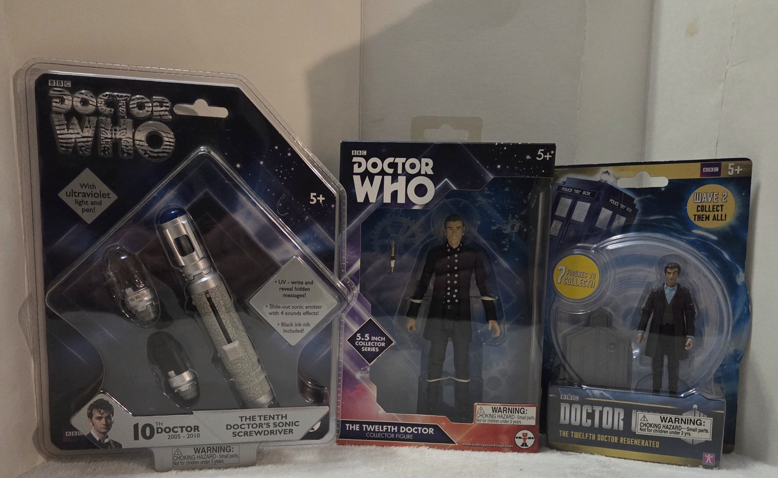 🔥DOCTOR WHO 3 PC. COLLECTIBLE LOT- (1) SONIC SCREWDRIVER & (2) FIGURES **NEW**