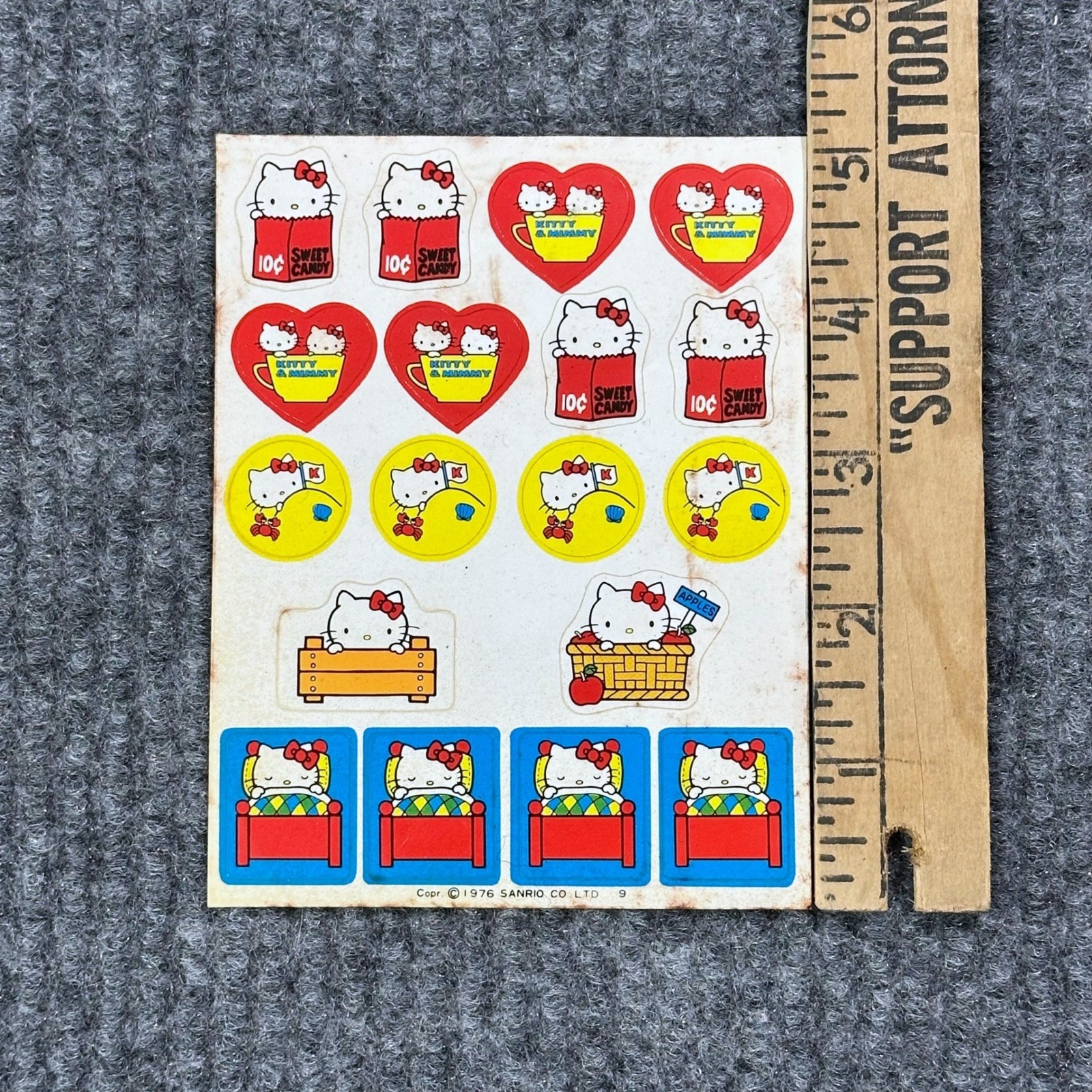 Vintage Hello Kitty Sticker Sheet 1976 Sanrio Mimmy 70s Cute Kawaii UNUSED RARE Vintage Hello Kitty Sticker Sheet 1976 Sanrio Mimmy 70s Cute Kawaii UNUSED RARE