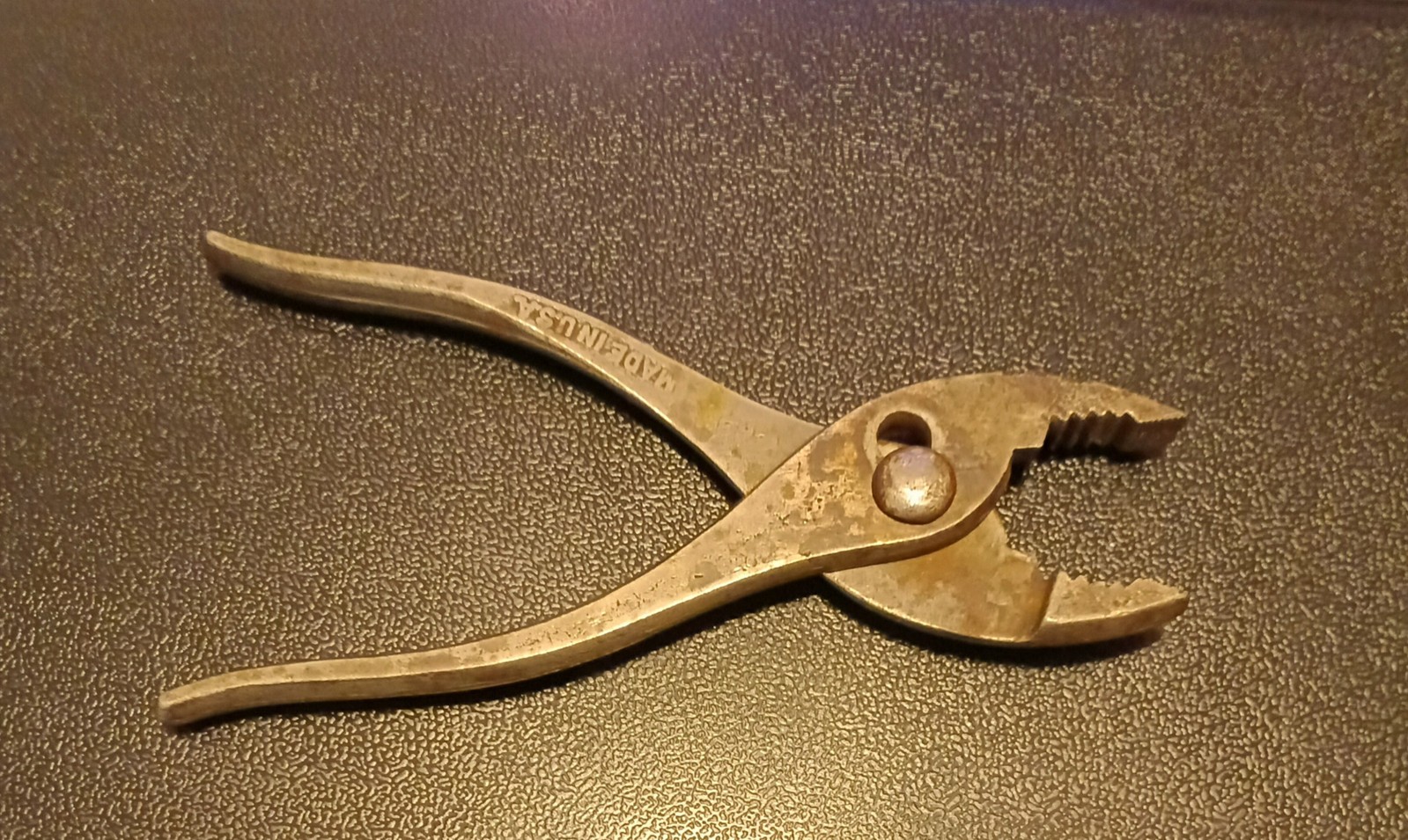 Antique Pair of Slip Joint Pliers. Stamped MADE IN USA on both handles