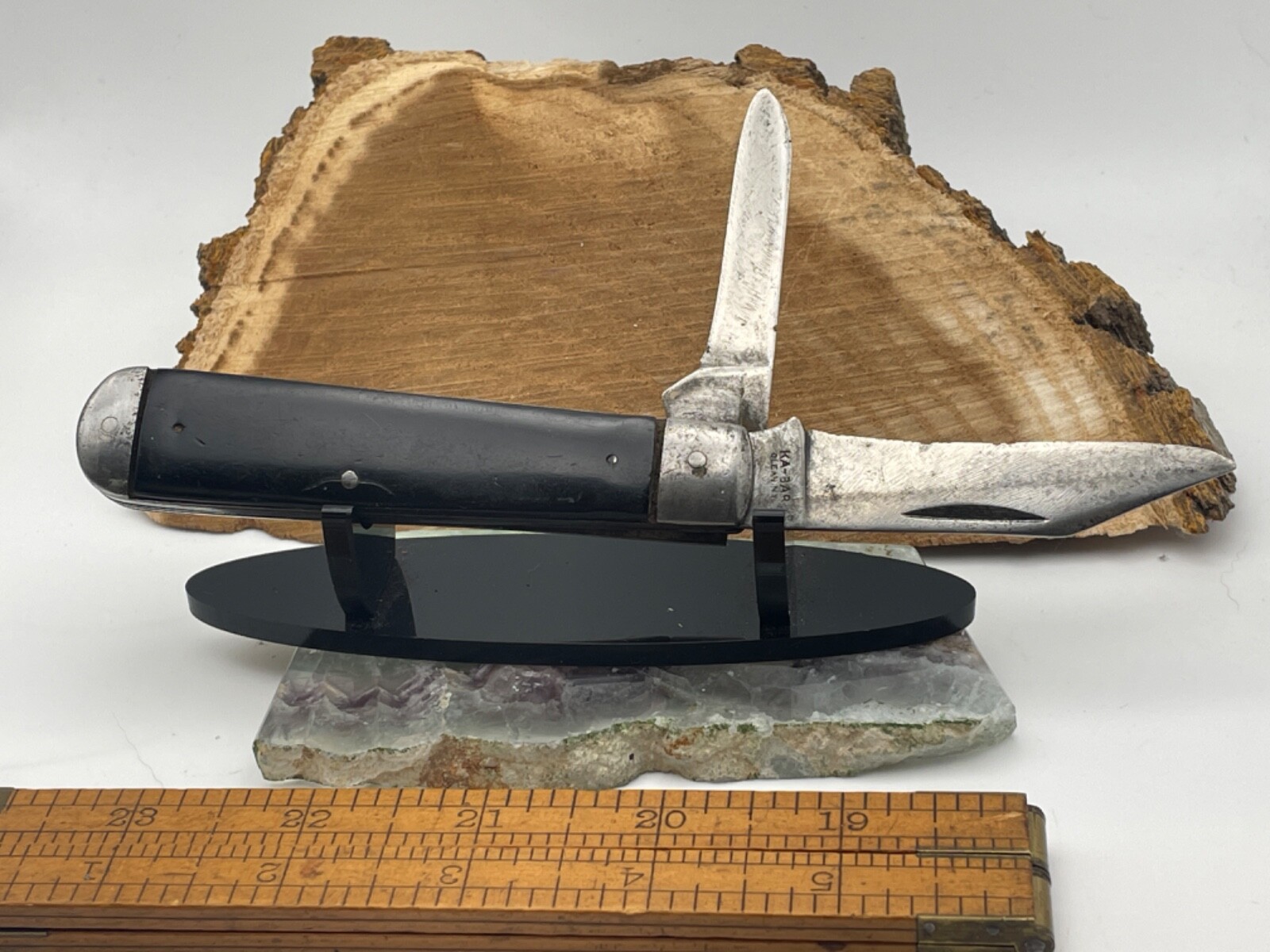 Vintage Ka-Bar Olean NY Swell End Jack 2 blade Folder 2/composite hdle--2135.24 Vintage Ka-Bar Olean NY Swell End Jack 2 blade Folder 2/composite hdle--2135.24