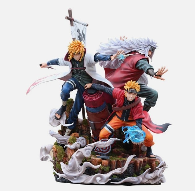 Large Naruto Shippuden Uzumaki Jiraya Minato Collectible Statue 41cm Luxury