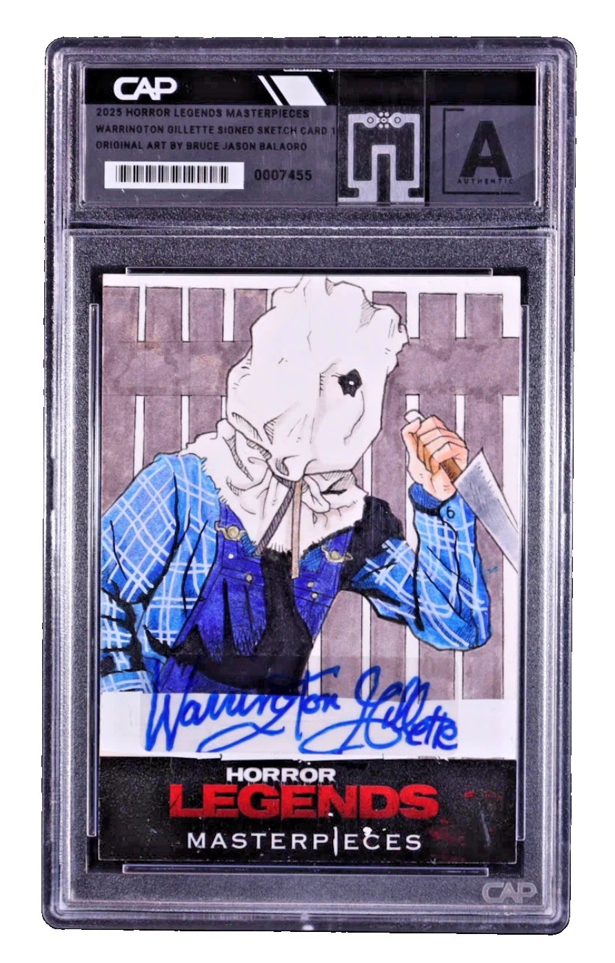 Warrington Gillette Signed 2025 Horror Legends Masterpieces Sketch Card #1/1