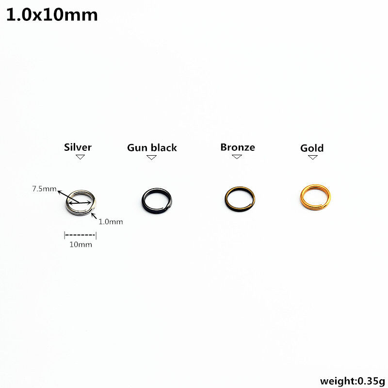  Split Ring Round Key Rings Double Loop Keychian Metal Plating 4 Color 100-1000x