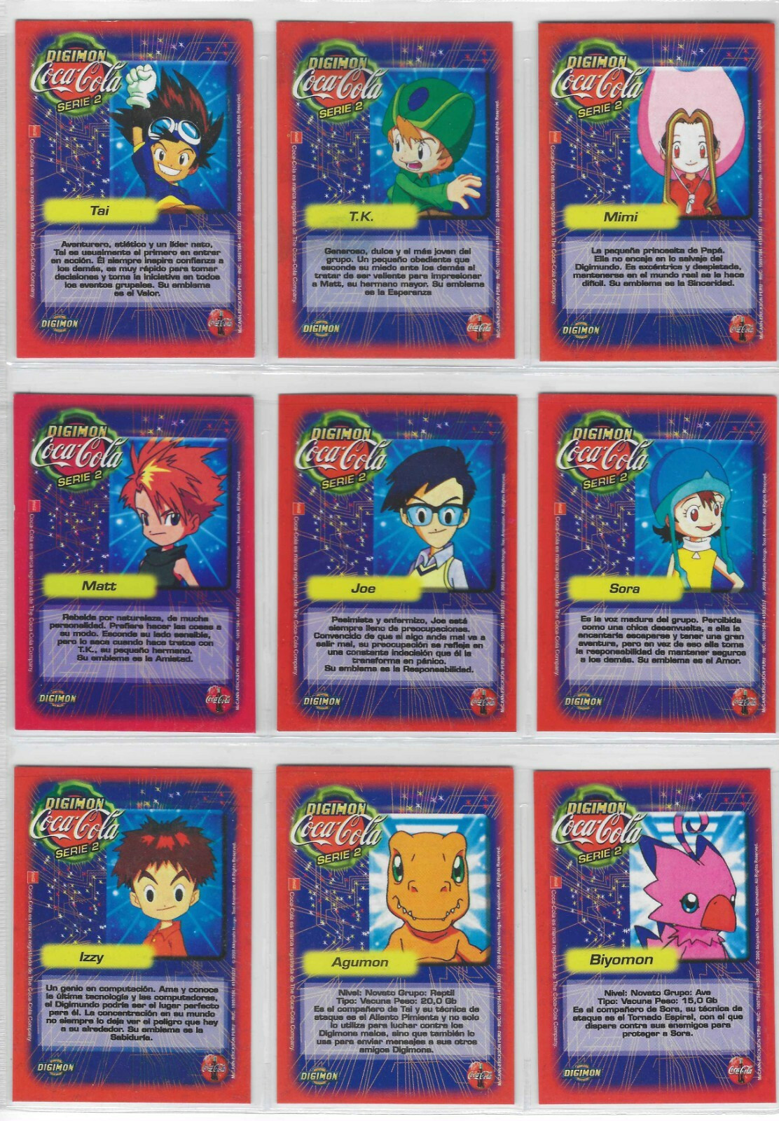 2001 DIGIMON 2 COCA COLA CARDS Reeprint Full Set 49/49 TCG Peru Edition TAI 2001 DIGIMON 2 COCA COLA CARDS Reeprint Full Set 49/49 TCG Peru Edition TAI