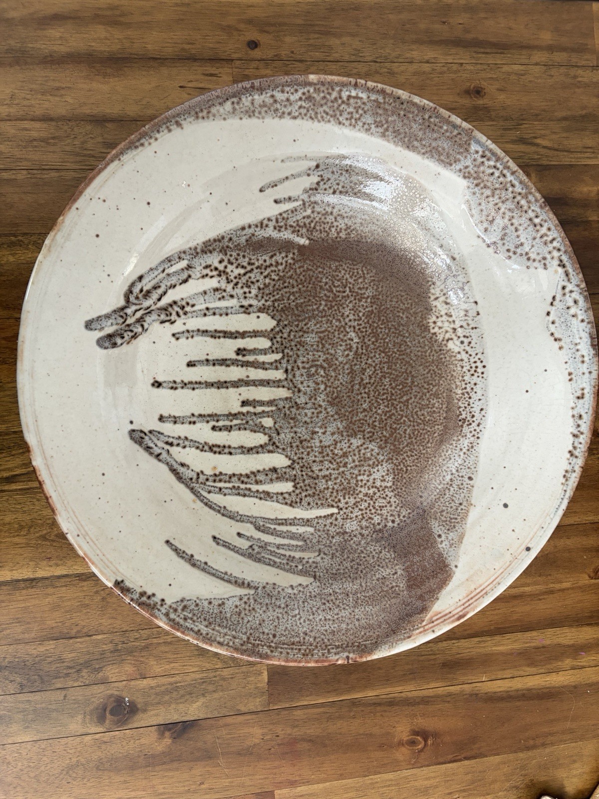 David Cuzick Stoneware Studio Pottery Japandi Shallow Bowl - Artist Signed 1997 David Cuzick Stoneware Studio Pottery Japandi Shallow Bowl - Artist Signed 1997