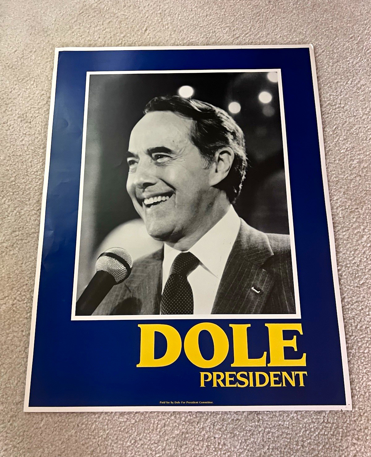 1988 Bob Dole for President Campaign Poster 16x21\
