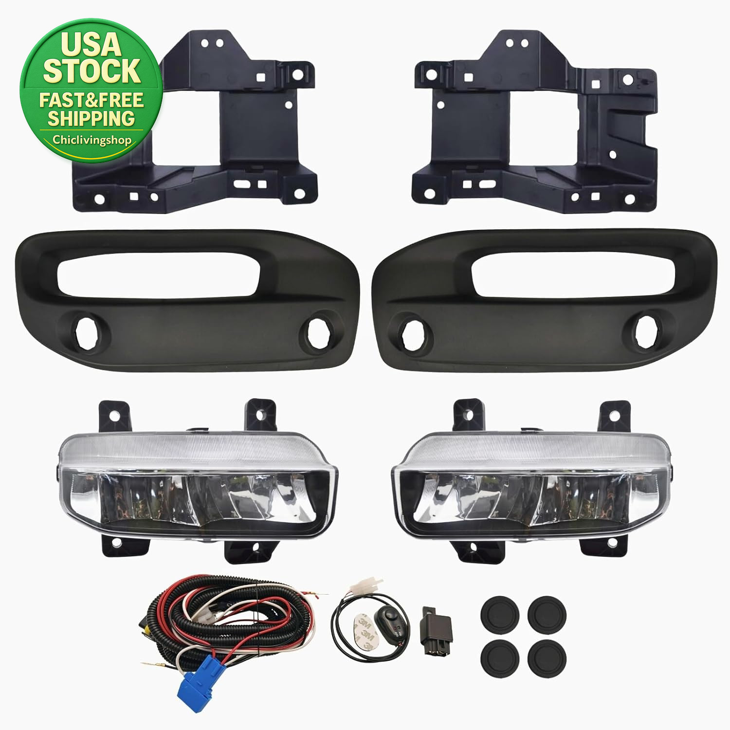 LED Fog Lights 2019-2026 Ram 2500 3500 Front Bumper Lamps Kit LED Fog Lights 2019-2026 Ram 2500 3500 Front Bumper Lamps Kit