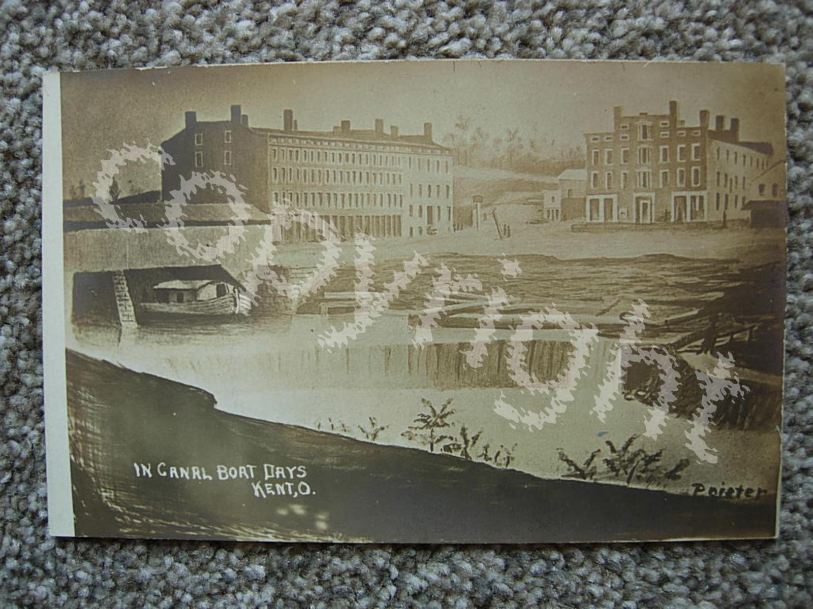 * RPPC-KENT OH-IN CANAL BOAT DAYS-COVERED BRIDGE-DAM-FALLS-OHIO-PORTAGE COUNTY * RPPC-KENT OH-IN CANAL BOAT DAYS-COVERED BRIDGE-DAM-FALLS-OHIO-PORTAGE COUNTY