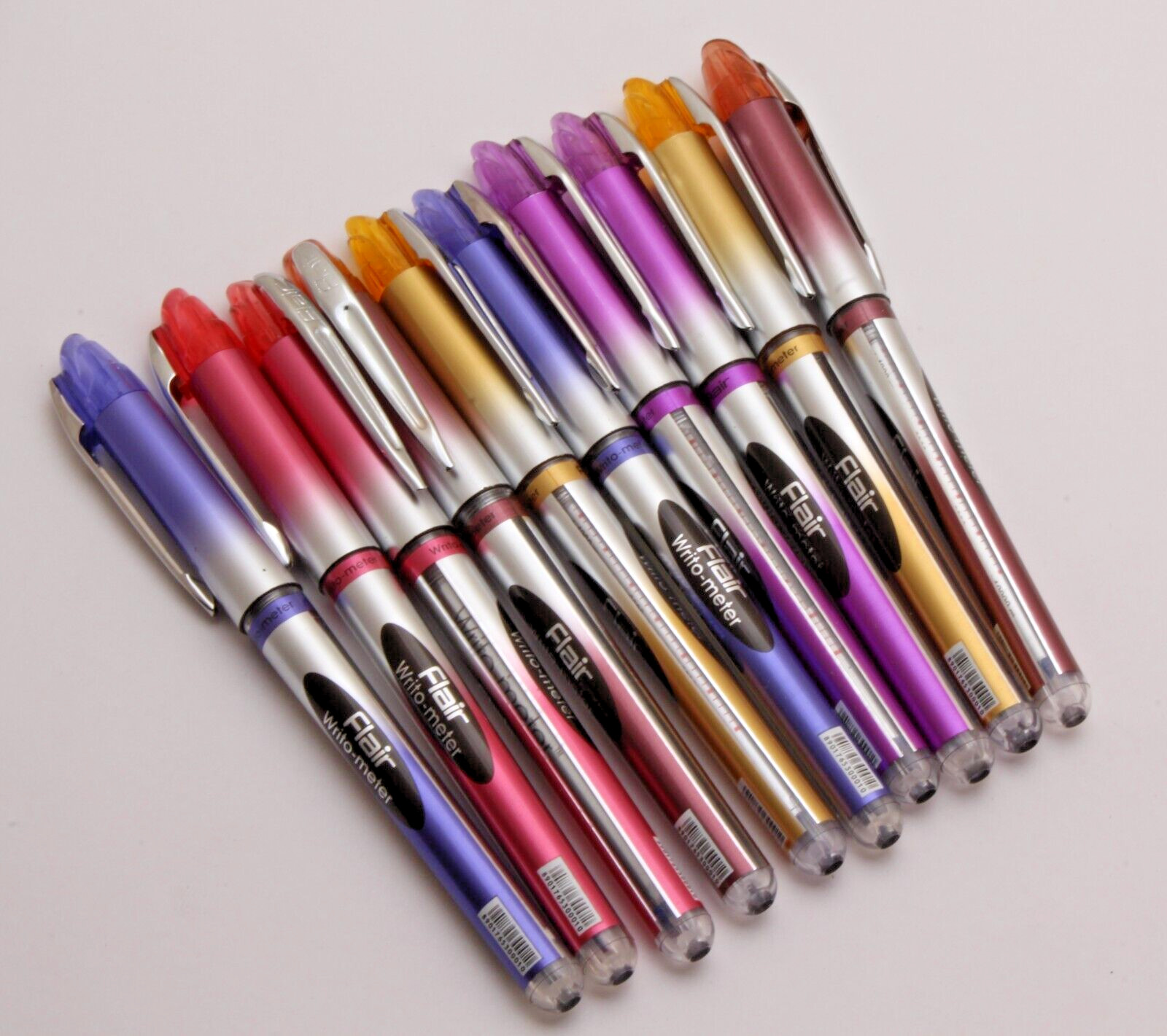 LOT OF 10 FLAIR WRITO METER BALLPOINT PENS + FREE 10 ADDITIONAL REFILLS NEW LOT OF 10 FLAIR WRITO METER BALLPOINT PENS + FREE 10 ADDITIONAL REFILLS NEW