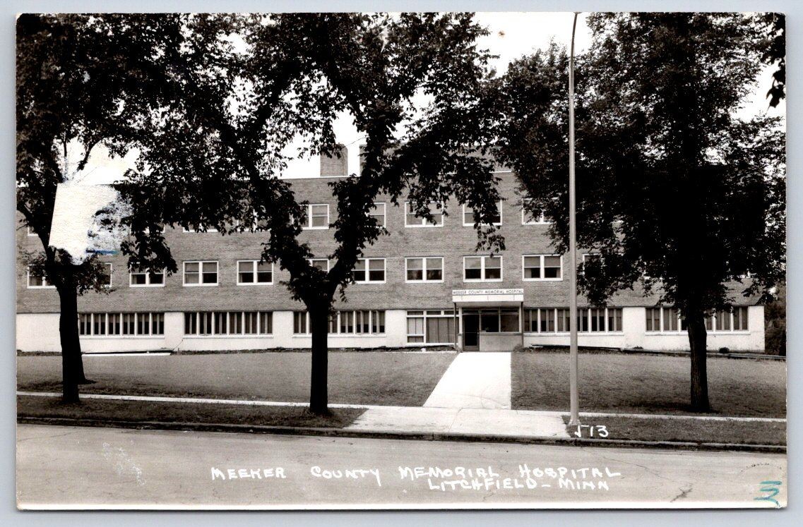 Vintage Minnesota Postcard LITCHFIELD Meeker Memorial Hospital 1956 RPPC
