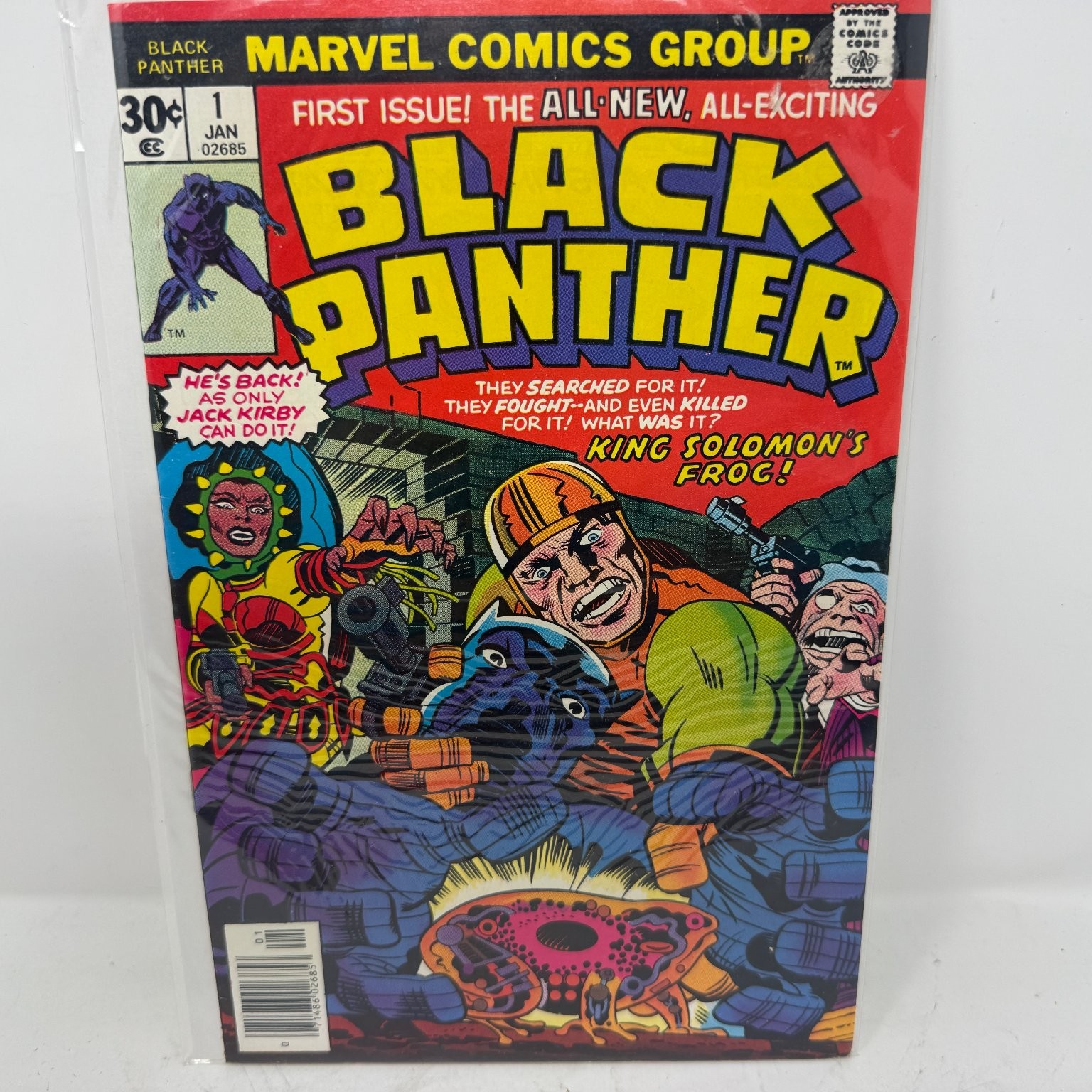 Black Panther #1 Jack Kirby First Issue 1977 Marvel Comics King Solomon's Frog Black Panther #1 Jack Kirby First Issue 1977 Marvel Comics King Solomon's Frog