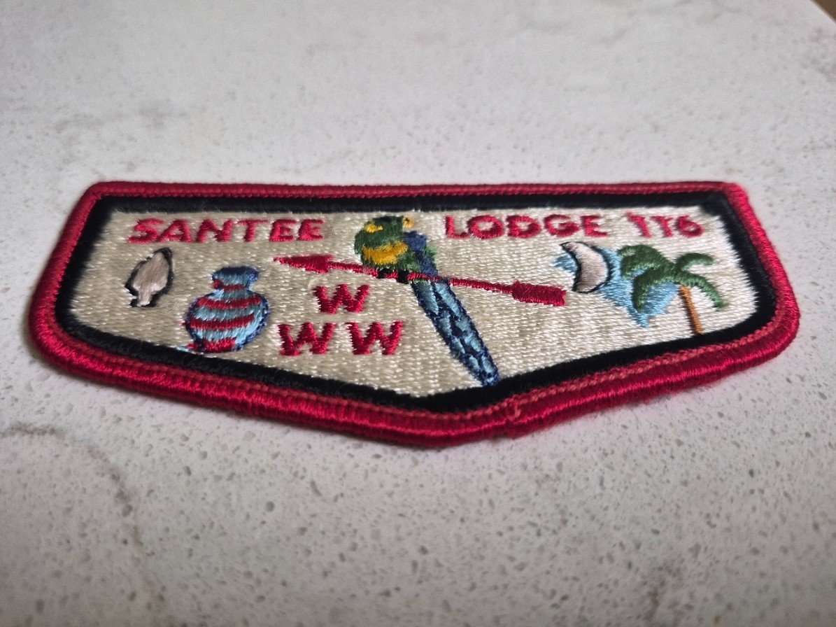 Vintage Santee Lodge 116 OA Flap – Early Cloth‑Backed First Loom – Rare 1970s Vintage Santee Lodge 116 OA Flap – Early Cloth‑Backed First Loom – Rare 1970s