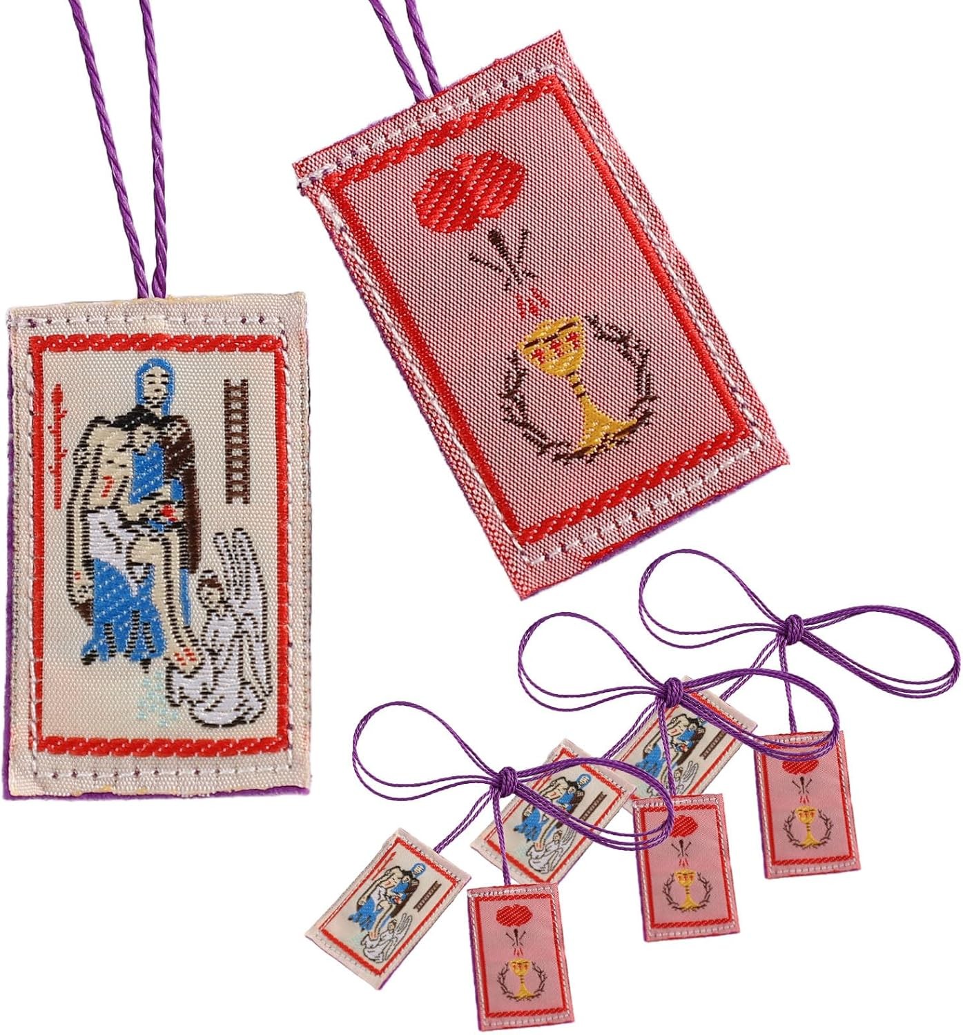 TALPGOD Purple Scapular Catholic 3 Pcs Marie Julie Jahenny of Benediction,Scapul TALPGOD Purple Scapular Catholic 3 Pcs Marie Julie Jahenny of Benediction,Scapul