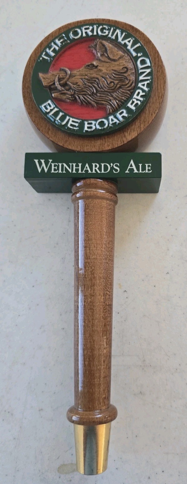 Weinhard\'s Ale Blue Boar Wood Beer Tap Handle 10\ Weinhard\'s Ale Blue Boar Wood Beer Tap Handle 10\
