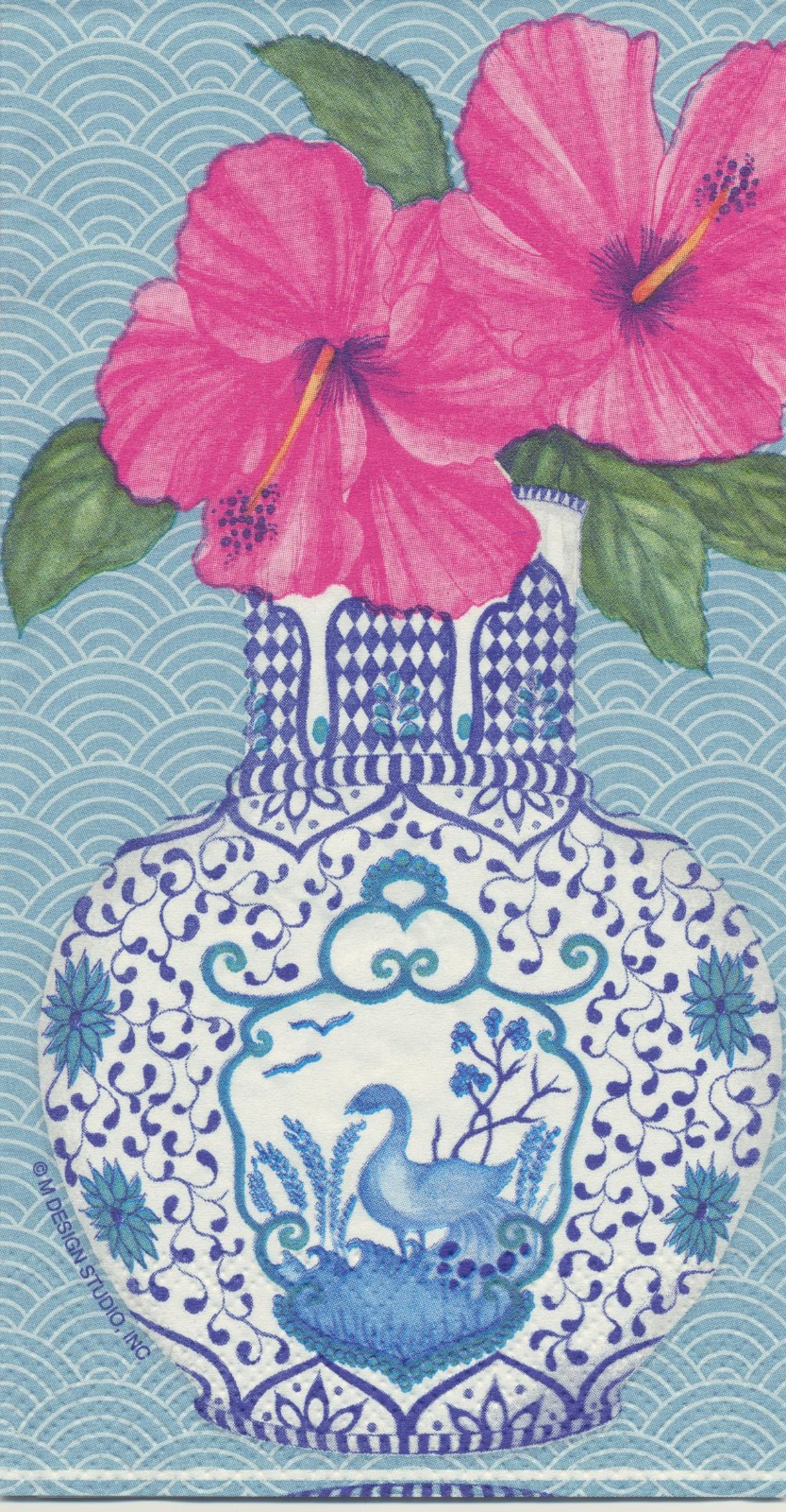 BLUE PORCELAIN Two Individual HOSTESS GUEST size 3-ply Paper Decoupage Napkins
